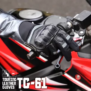 Leather Touring Gloves Leather Men's Motor Protector Glove Large Size - Picture 1 of 6