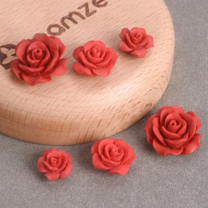 10pcs Matted Red Flower 12mm 15mm 20mm Artificial Coral Beads For Jewelry Making - Picture 1 of 6