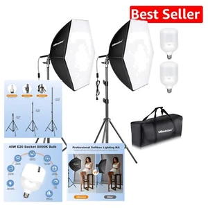 30” Hexagon Softbox Photography Kit: Includes Reliable Bulbs & Tripod Stability - Picture 1 of 9