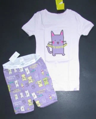 $44 Novo com etiquetas GAP Meninas 100% Algodão 2 peças Gato Dia B Roxo Impresso PJ Conjunto Tamanho 5 anos - Imagem 1 de 4
