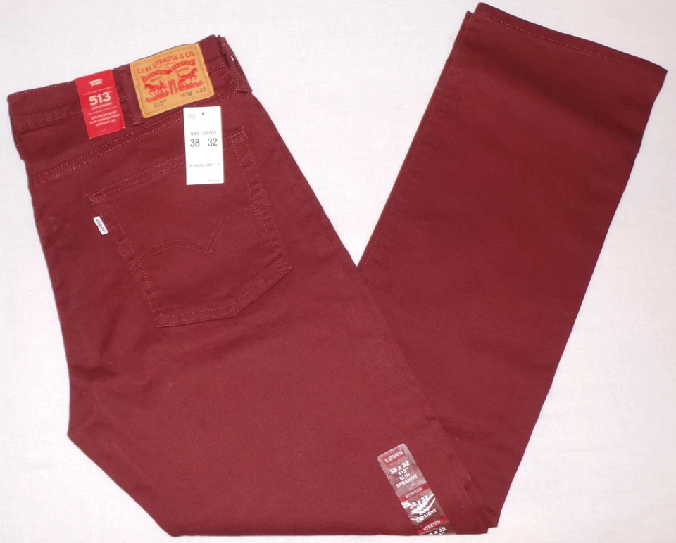 Mens Levi's 513 Slim Straight Stretch Colored Jeans W38l32 Levis 38x32