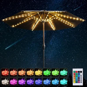 Patio Umbrella String Lights, 104 Bright Leds 16 Colors 4 Modes USB Battery Oper - Picture 1 of 12