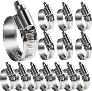 Heavy Duty Hose Clamp - 14 Pcs,Size#12, 3/4 to 1-1/4 Inch Adjustable Worm - Picture 1 of 12