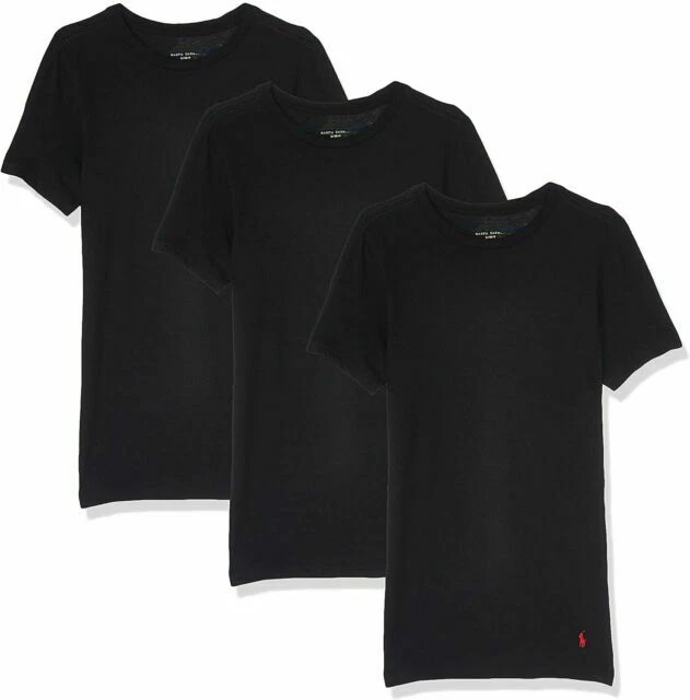 Polo Ralph Lauren LSCN XL Size Slim Fit Cotton Crew Undershirts T Shirt - Black