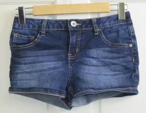 Justice Jean Shorts Girls Size 14 Waist 27 Distressed Stretch Dark 76-29928 - Picture 1 of 4