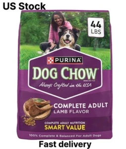 Purina Dog Chow Complete Adult Dry Dog Food, High Protein Real Lamb, 44 lb Bag - Picture 1 of 5