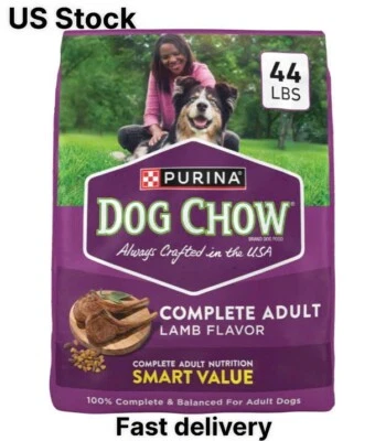 Purina Dog Chow Complete Adult Dry Dog Food, High Protein Real Lamb, 44 lb Bag - Image 1 of 4