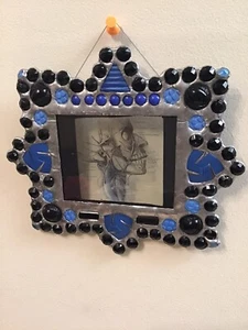 Neck Anatomy Blue & Black Jewels Lead Panel Sun Catcher - 6 1/2 X 7” - Picture 1 of 10