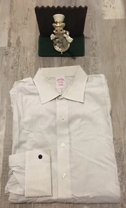 Brooks Brothers Traditional Fit Cotton Non Iron Striped Dress Shirt Men 17-34 - Picture 1 of 6