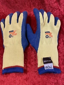 12 Pairs Quality Medium Crinkle Latex Coated Safety Work Gloves DuPont Kevlar - Picture 1 of 6