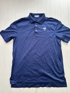Peter Millar Polo Shirt Mens Medium Navy 100% Cotton 1896 Logo Short Sleeve Golf - Picture 1 of 6