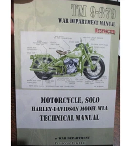 Solo Harley-Davidson Model WLA Technical Manual - WW2 USA ARMY reprint NEW BOOK - Picture 1 of 4
