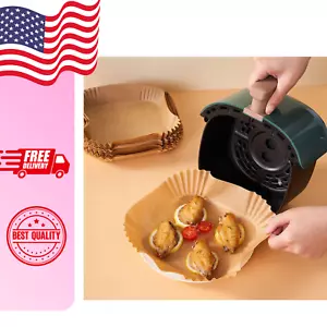 100PCS Air Fryer Disposable Paper Liner Non-stick Baking Oil-proof Liners Square - Picture 1 of 14