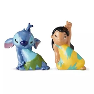 Disney Lilo & Stitch Ceramic Salt And Pepper Shakers Dancing New Boxed Enesco - Picture 1 of 6