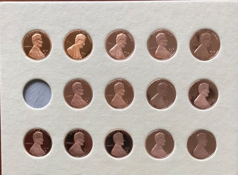 2010-2022-2023 s Proof Lincoln Shield Cents - Pennies - 14 Piece Set Cover