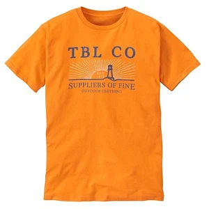 Timberland Men's Short Sleeve Lighthouse Graphic Orange T-Shirt Style #A11D1 - Picture 1 of 1