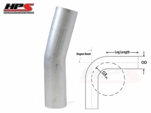 HPS 3.25" 83mm OD 15 Degree Bend 6061 Aluminum Elbow Tube Pipe 16 Gauge 3.5" CLR - Foto 1 di 1