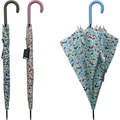 Ombrello Automatico Grande Unisex Foglie Colori Assortiti Resistente 8 Stecche - Immagine 1 di 4