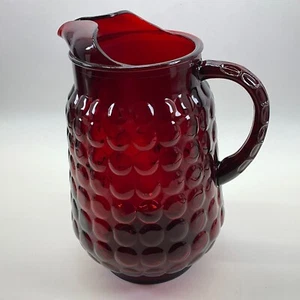 Jarra de burbujas Anchor Hocking Royal Ruby 64 OZ de colección 1934-1965 - Imagen 1 de 5