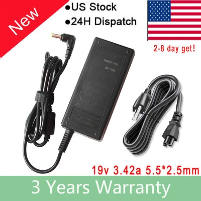 19v 3.42A AC Power Supply 3.42 Amp 19 Volt Adapter Charger LCD Screen 5.5x2.5mm - Image 1 of 4