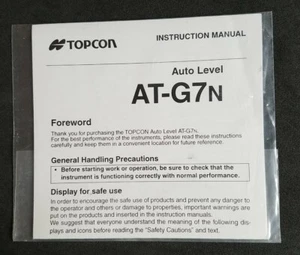 Manual de instrucciones Topcon Auto Level AT-G7N - Imagen 1 de 1