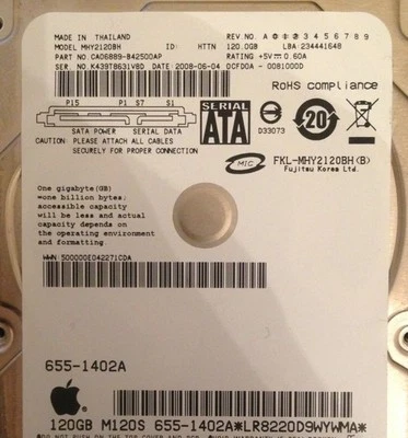 FUJITSU MHY2120BH 120GB SATA LAPTOP NOTEBOOK PCB BOARD ONLY (CA26344-B32104BA) - Image 1 of 2