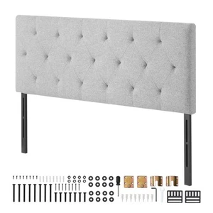 Uimoso Headboard for Full Size Bed with Adjustable Height Sponge & Fabric Grey - Picture 1 of 12