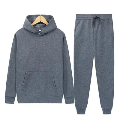 Winter Hoodie Sweatpants Set Men's Thick Loose New Sportswear Running Tracksuit - Image 1 of 4