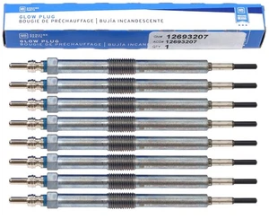 Set of 8 GM 12693207 Glow Plugs 2024–2026 L5P L5D 6.6L Duramax Silverado Sierra - Picture 1 of 17