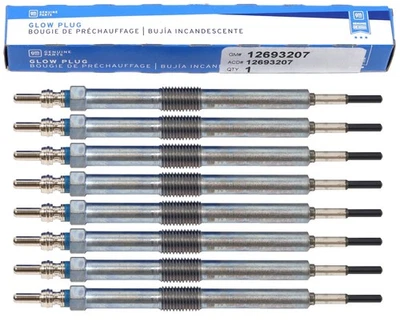 Set of 8 GM 12693207 Glow Plugs 2024–2026 L5P L5D 6.6L Duramax Silverado Sierra - Image 1 of 4