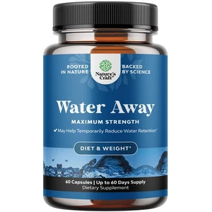 Water Away Herbal Diuretic Pills High Strength - Fluid Retention Supplement w... - Picture 1 of 8