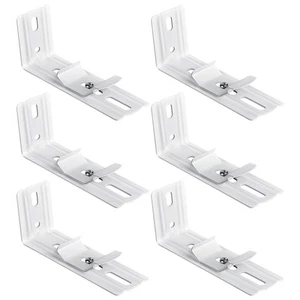6 Pezzi Tende Verticali Staffa a L Montaggio a Parete Cieco Verticale con Headrail 1-1/2... - Foto 1 di 7