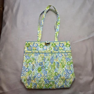 Bolso de Mano Vera Bradley Inglés Medow Azul Verde Floral Acolchado Bolso de Hombro - Imagen 1 de 9