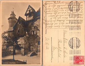 Postal histórica de Nurnberg Burggarten con torre del castillo - Imagen 1 de 1
