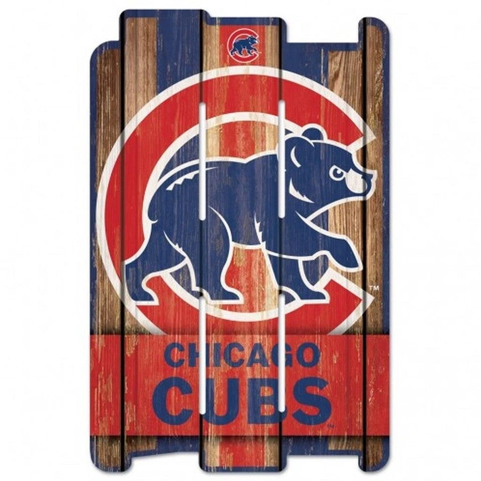 Chicago Cubs Wood Fence Sign 11"x17" [NEW] MLB Wall Man Cave Fan Wall - Image 1 of 1