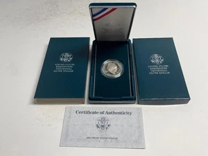 1990-P Eisenhower Centennial Commemorative PROOF 90% Silver Dollar ~ OGP & COA - Picture 1 of 5