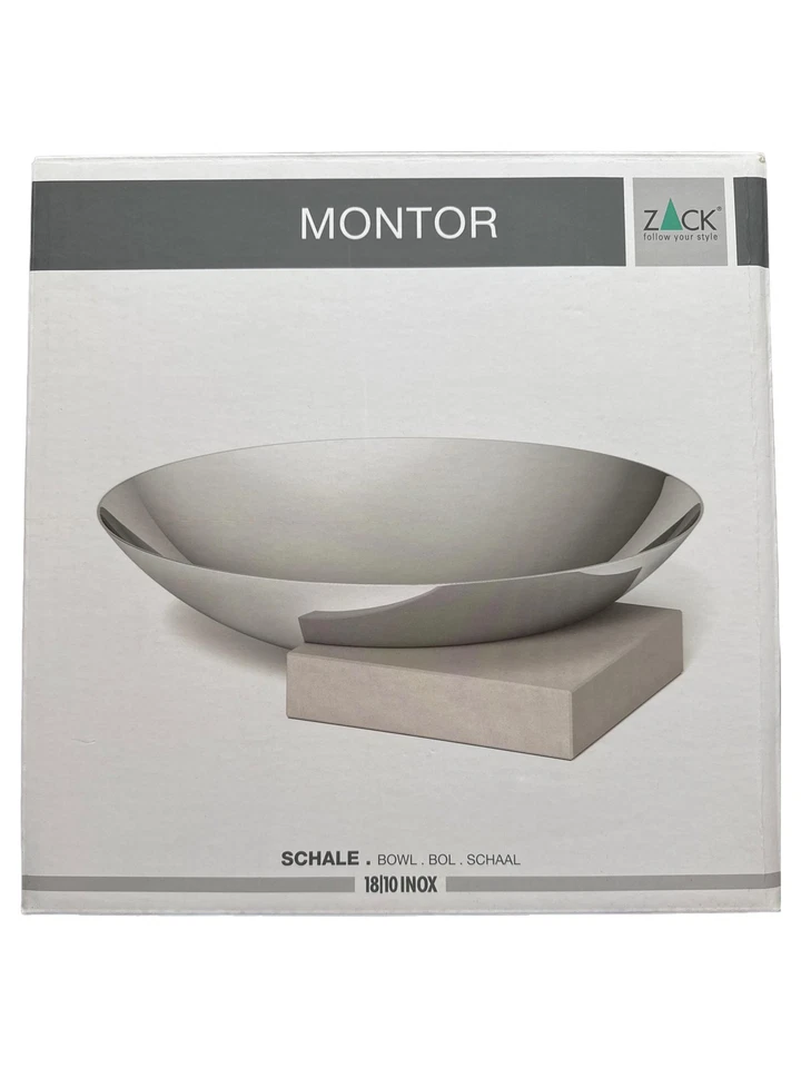 Zack Montor Ciotola Decorativa Acciaio Inox Argento Moderna 28cm - Immagine 1 di 2
