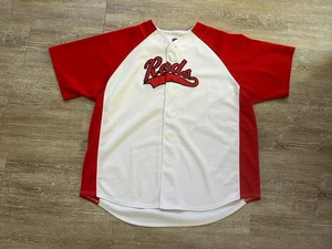 Majestic MLB Cincinnati Reds White Red Blank Jersey XXL Script Embroidered Mens - Picture 1 of 6