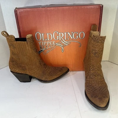 Botas de caubói VELHAS GRINGO Yippee Kiyay Mariella ferrugem 9 B NOVAS COM CAIXA - Imagem 1 de 4