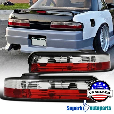 Fits 1989-1994 240SX S13 2Dr Coupe Tail Lights Red Lamps L+R Replacement Foto 1 de 4