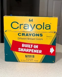 Vintage Crayola Crayons 64 Count Built in Sharpener Retired Colors Collectible - Picture 1 of 8