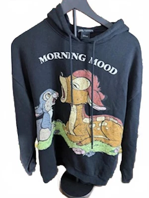 Zara Disney Morning Mood Bambi Thumper Black Hoodie Medium - Изображение 1 из 3