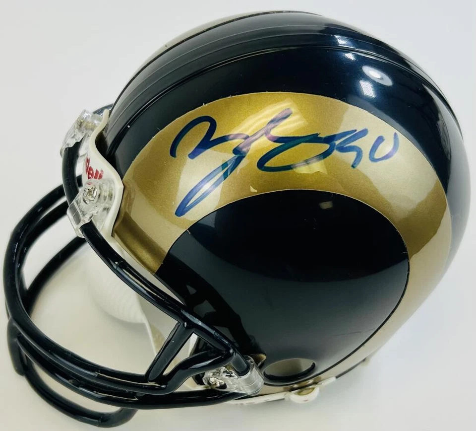 ZAC STACY SIGNED ST. LOUIS RAMS MINI FOOTBALL HELMET COMMODORES AUTOGRAPH COA K1 - Image 1 of 1