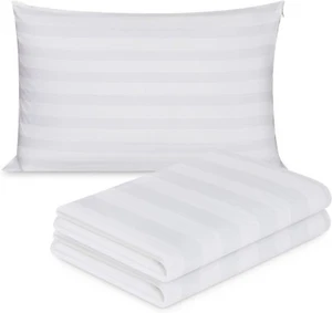 Protezione cuscino con cerniera a righe damascate di biancheria da letto continentale - Foto 1 di 10