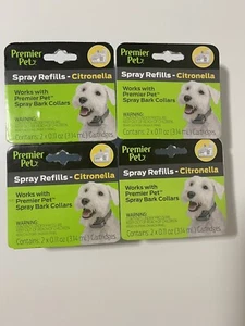 4 Stück 2 Premier Pet Citronella Spray Rindenhalsband Nachfüllpatronen Neu Versiegelt - Bild 1 von 2