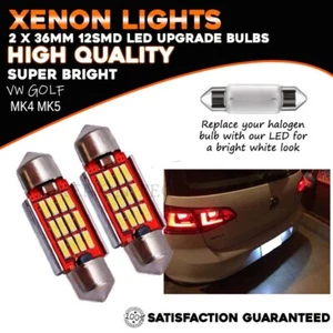 2 x VW GOLF MK4 MK5 COOL WHITE LED NUMBER PLATE LIGHT BULBS ERROR FREE GTD GTi - Picture 1 of 2