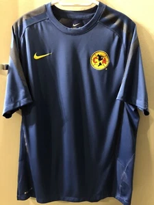 Club America Nike Football Soccer Training Shirt Large Blue Mexico Liga MX - Picture 1 of 10