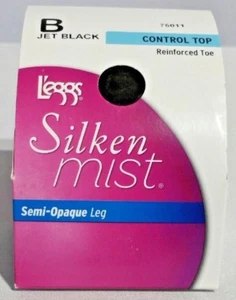 Collant vintage L'Eggs Silken Mist / "Nero" taglia B / nuovo - Foto 1 di 12