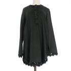 Kristina Ti Flower Decoration Pullover Shirt Blouse Long Sleeve 42 Black A9F33 R