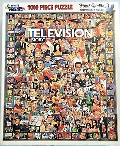White Mountain Puzzles Television History 1000 Piece Jigsaw 24x30 Made in USA